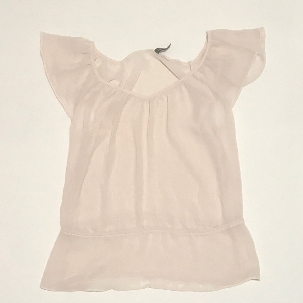 Chiffon Ruffle Sleeve Blouse